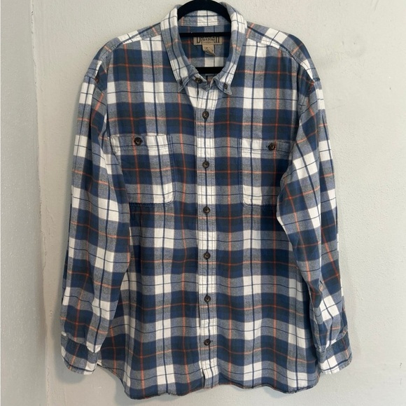 Duluth Trading Co Blue and White Plaid Shirt - Picture 1 of 3